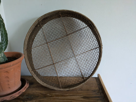 Vintage Old Wooden Large Garden Potato Riddle Sieve Decor Prop TV Film Rustic!!!