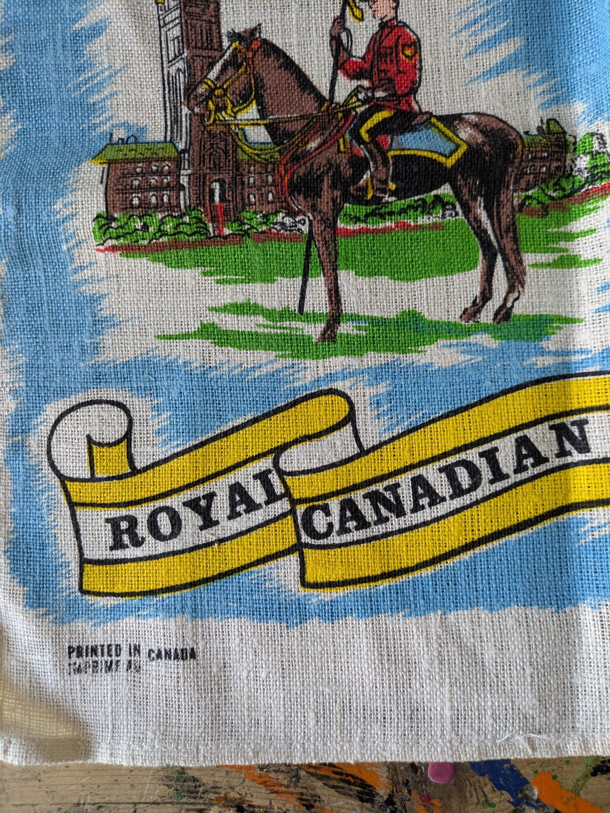 Royal Canadian Mounted Police RCMP GRC Tea Towel Textilimpex Poland Linen NWT Vt