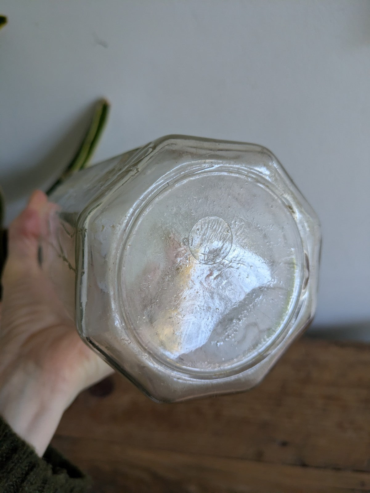 Retro Vintage Embossed Glass Spaghetti Pasta Storage Jar Tall Linguini Container