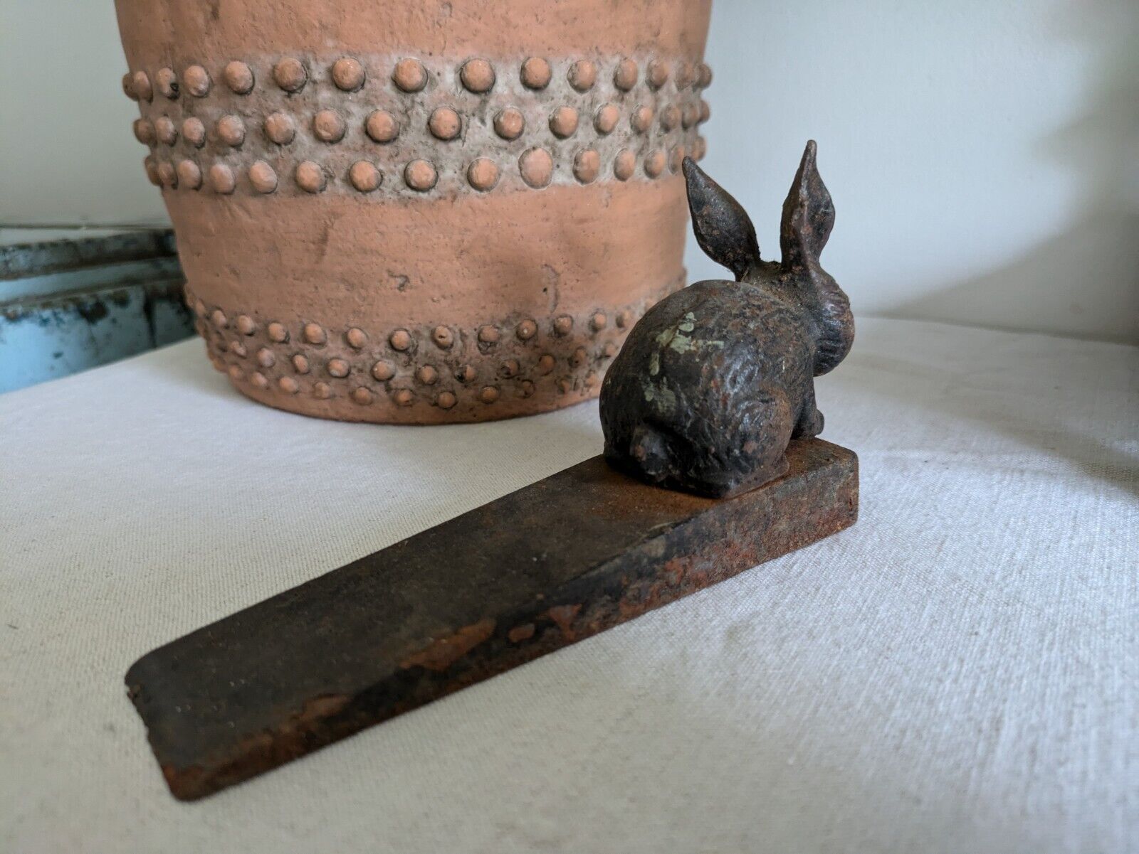 Rabbit Heavy Metal Doorstopper Heavy Door Wedge Shabby Bunny Stopper Stop Black