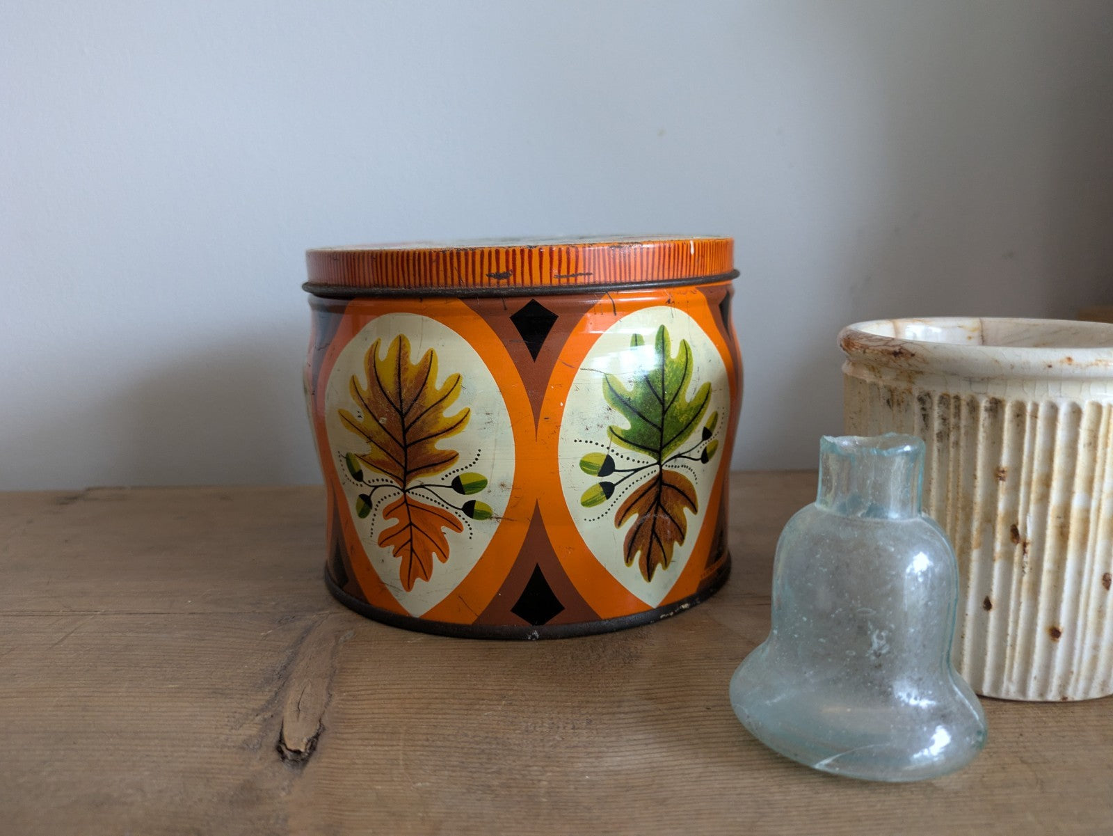 Mackintosh Quality Street Vintage Tin Cream & Orange Collectable Retro Empty VGC