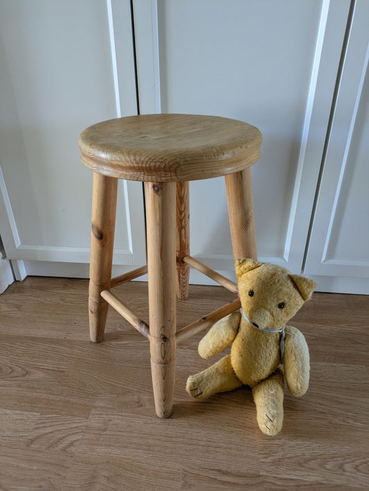 Antique Victorian Pine Stool Farmhouse Country Vintage Retro Plant Stand Seat Vg