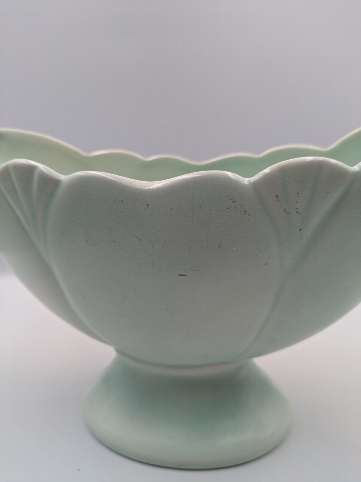 Arthur Wood Vintage Pastel Green Mantle Vase two-handled 1950s Retro Pottery Vgc