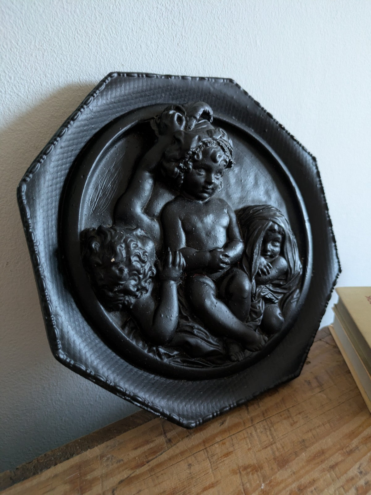 Edward William Wyon Plaster Wall Relief Plaque Marble Cherubs Calmady Children