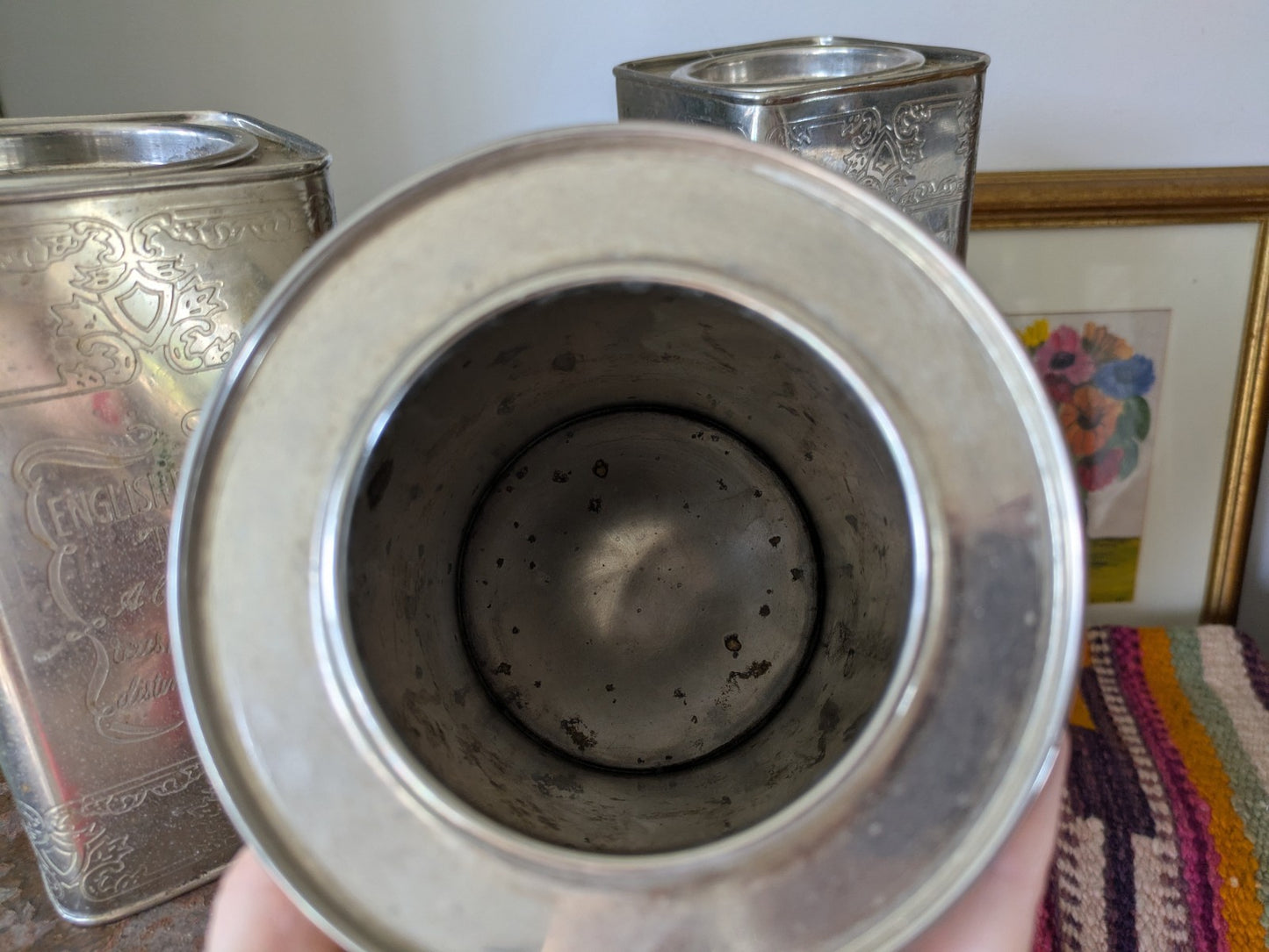 Vintage Canister Set Finest Quality Cuban Sugar, Coffee, Fine Teas Silver Metal