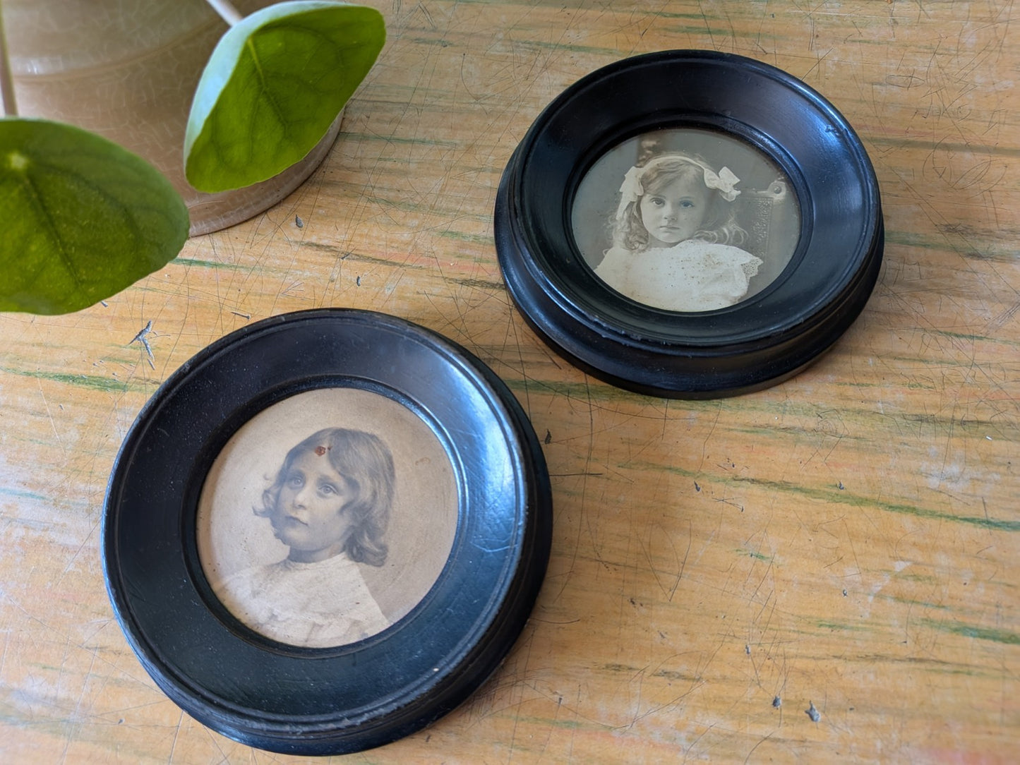 Pair Antique Victorian English London Stereoscopic Co. photos Ebonised Frames