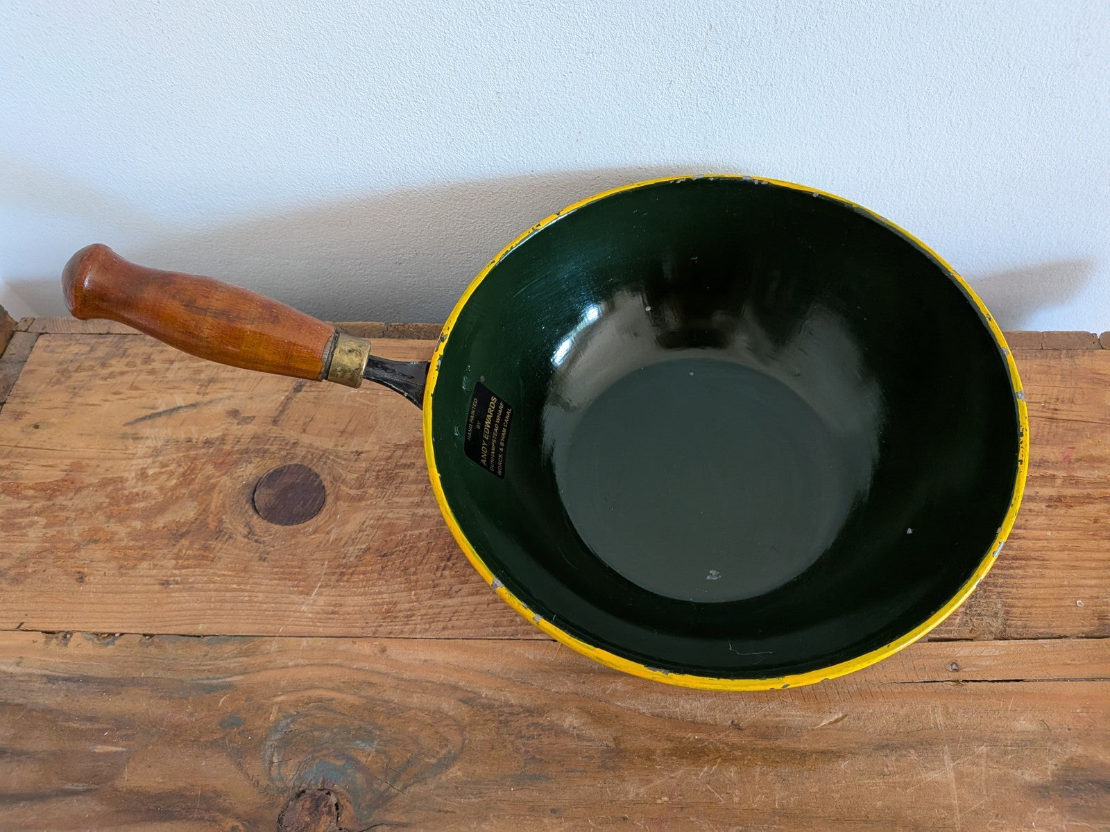 Vintage Floral Handpainted Bargeware Frying Pan Canal Boat Accessory Folk Art 