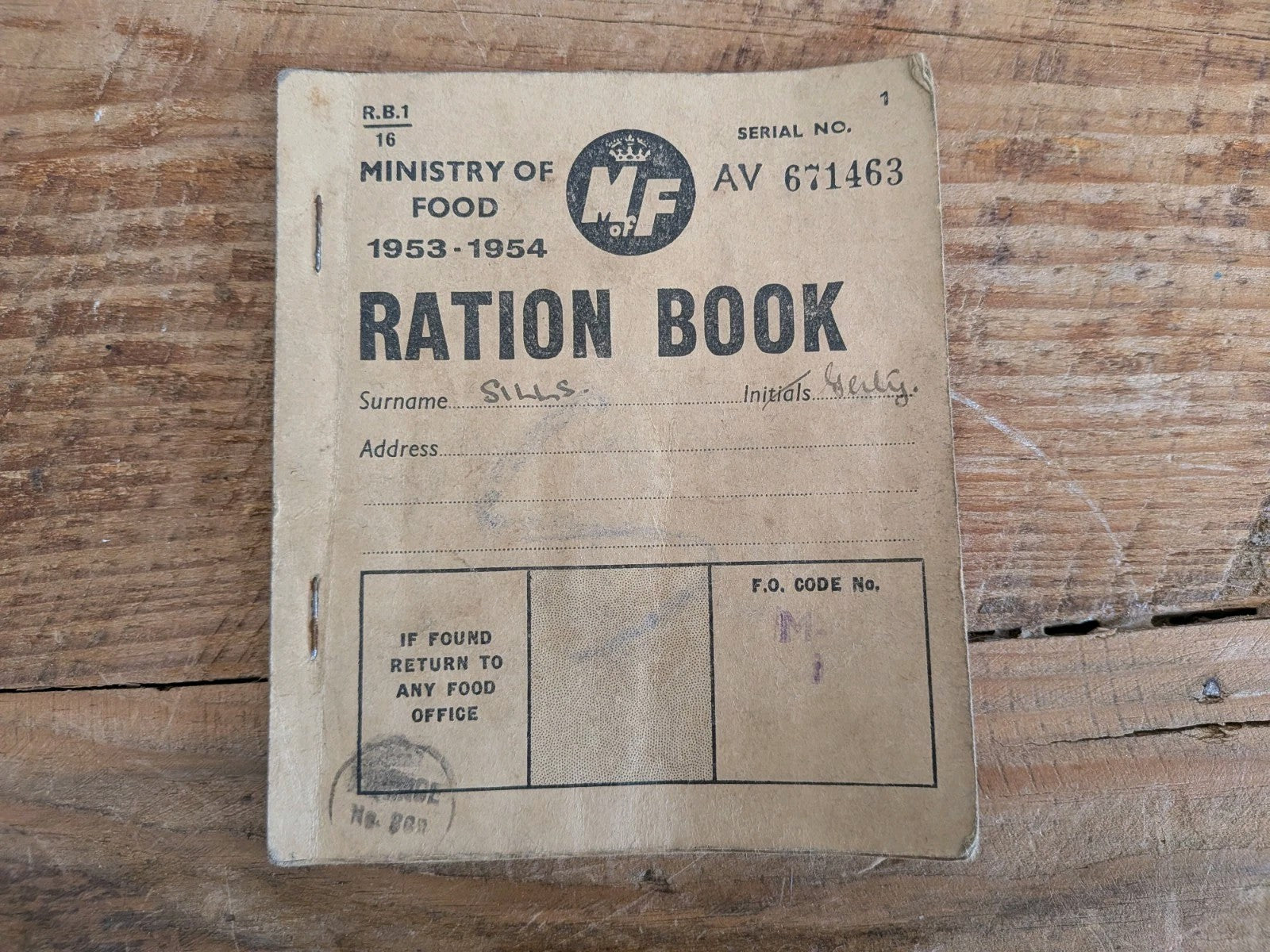 Ration Book 1953 - 1954 Vgc Ministry Of Food Rare Used Prop Paper Book Office