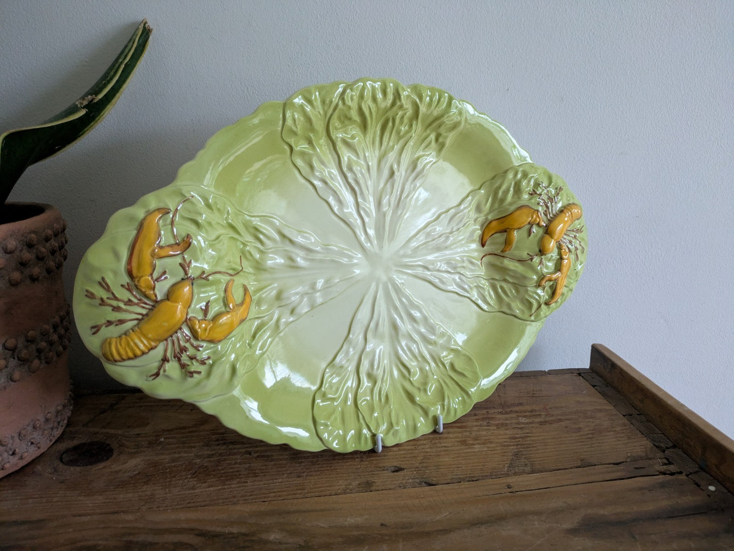 Vintage Carlton Ware Platter Lobster on Lettuce Hand Painted England Large Vgc 