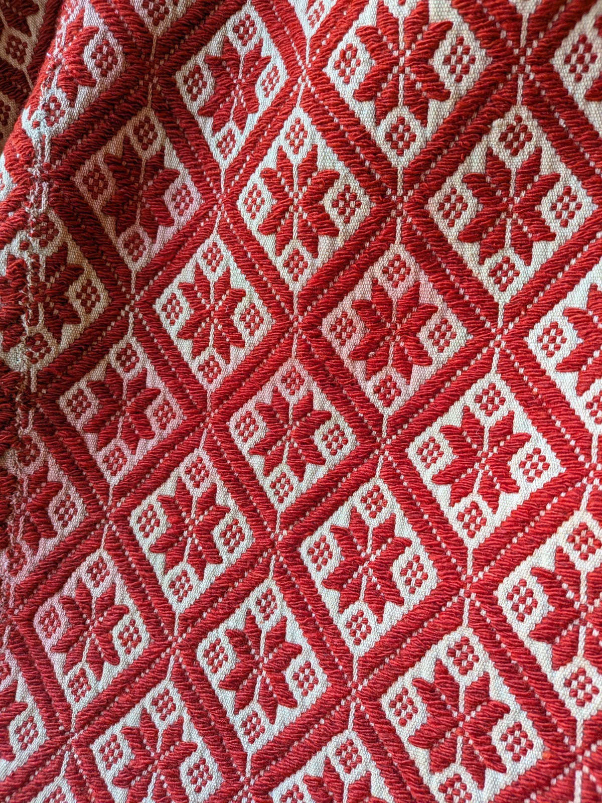 Sindhi Rald Bangladesh Blanket Handmade Woven Vintage Red Patterned Bengal Thick