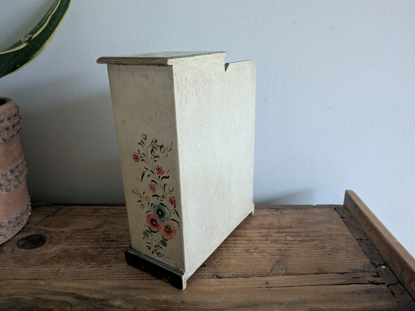 Hand-painted Small Scale Mini Tabletop Cabinet Cupboard Draw Folk Art Furniture
