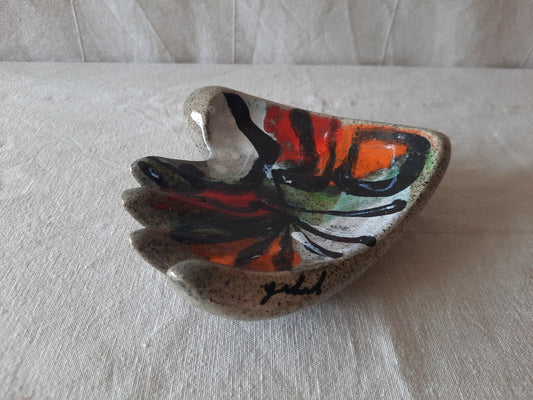 Vintage Art Form Pottery 60s glaze Hand shape Dish French Mid century Decor Main