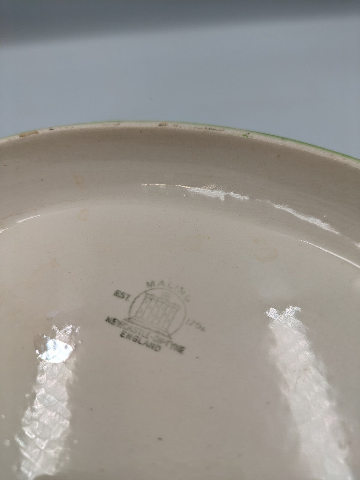 VINTAGE ART DECO MALING GREEN OMBRE LUSTRE WARE MANTLE VASE LARGE RETRO RARE OLD