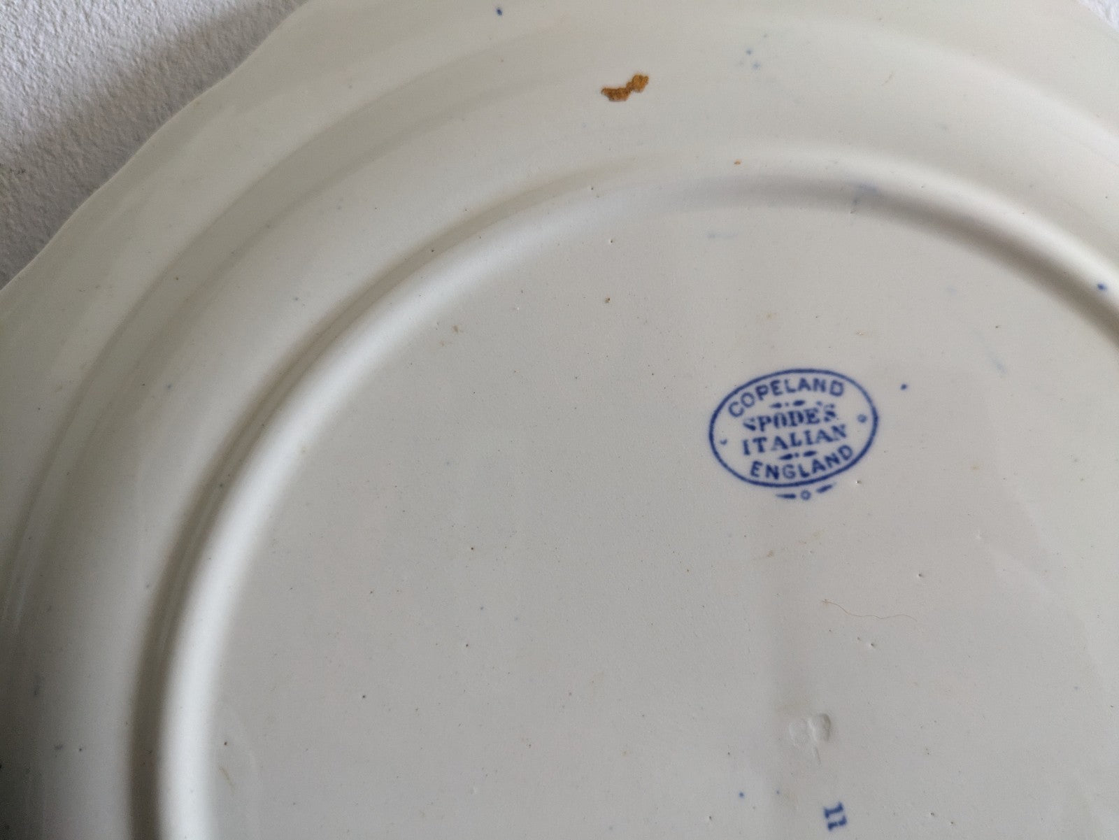 PAIR Vintage COPELAND SPODE'S 'Italian' Blue Divided Sandwich/Cake Plate c.1938 