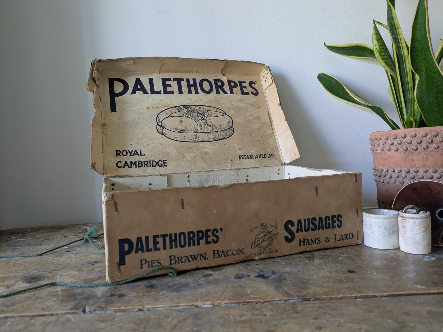 Vtg Palethorpes Sausages Box Butcher Packaging Food Advertising Kitchenalia Prop