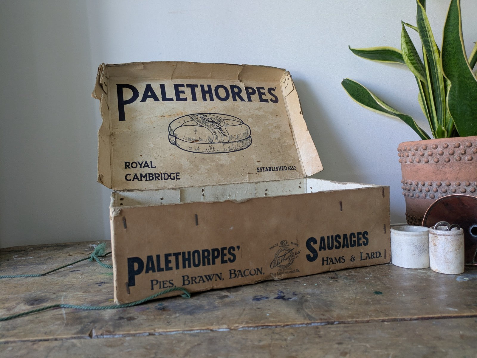 Vtg Palethorpes Sausages Box Butcher Packaging Food Advertising Kitchenalia Prop