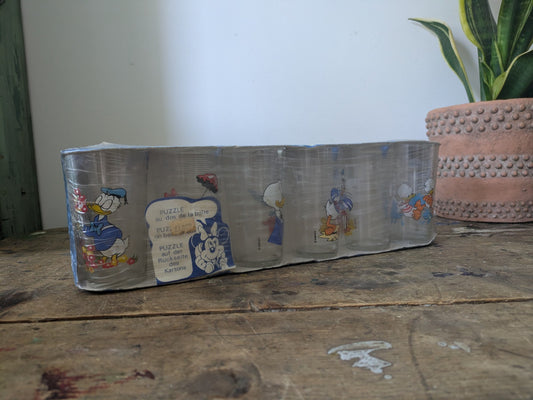 Disney Donald Duck Vintage Juice Glasses Rare Uncommon Retro Tumblers New Boxed