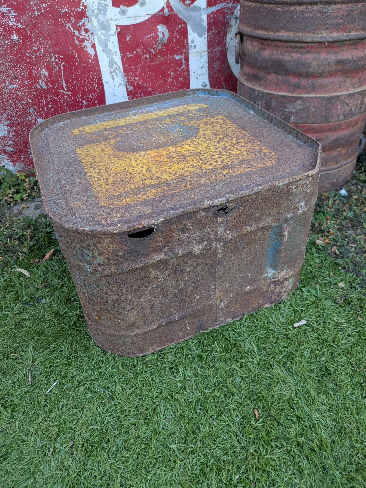 1930s Speedwell Motor Oil Can Drum Rare Antique Display Decor Garage Mancave USA