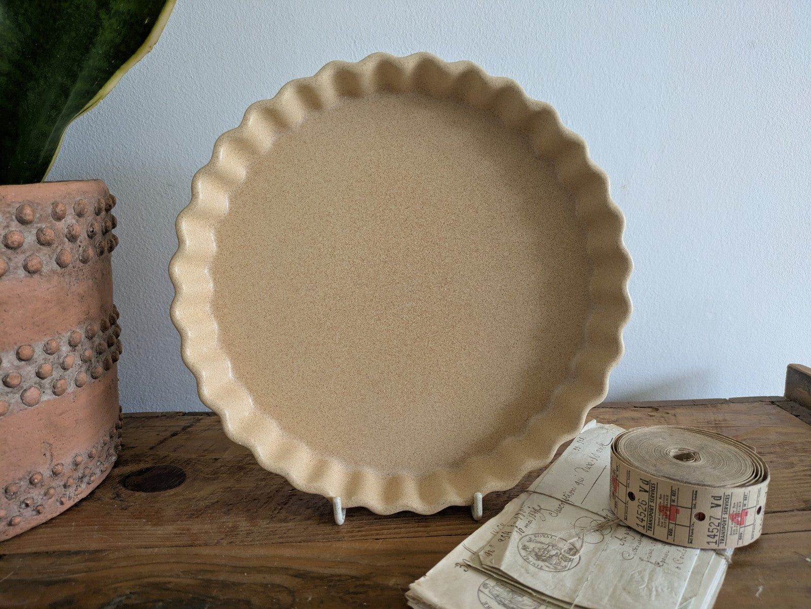 Emile Henry Flan Tart French Vintage Baking Dish Oven Serving Dish 24cm Round 
