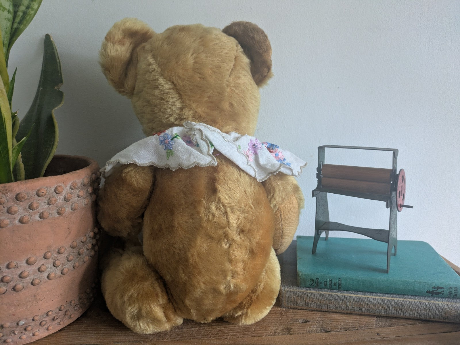 XL Vintage Antique Mohair Teddy Bear Working Growler Bell Tilt Toy Jointed Rare