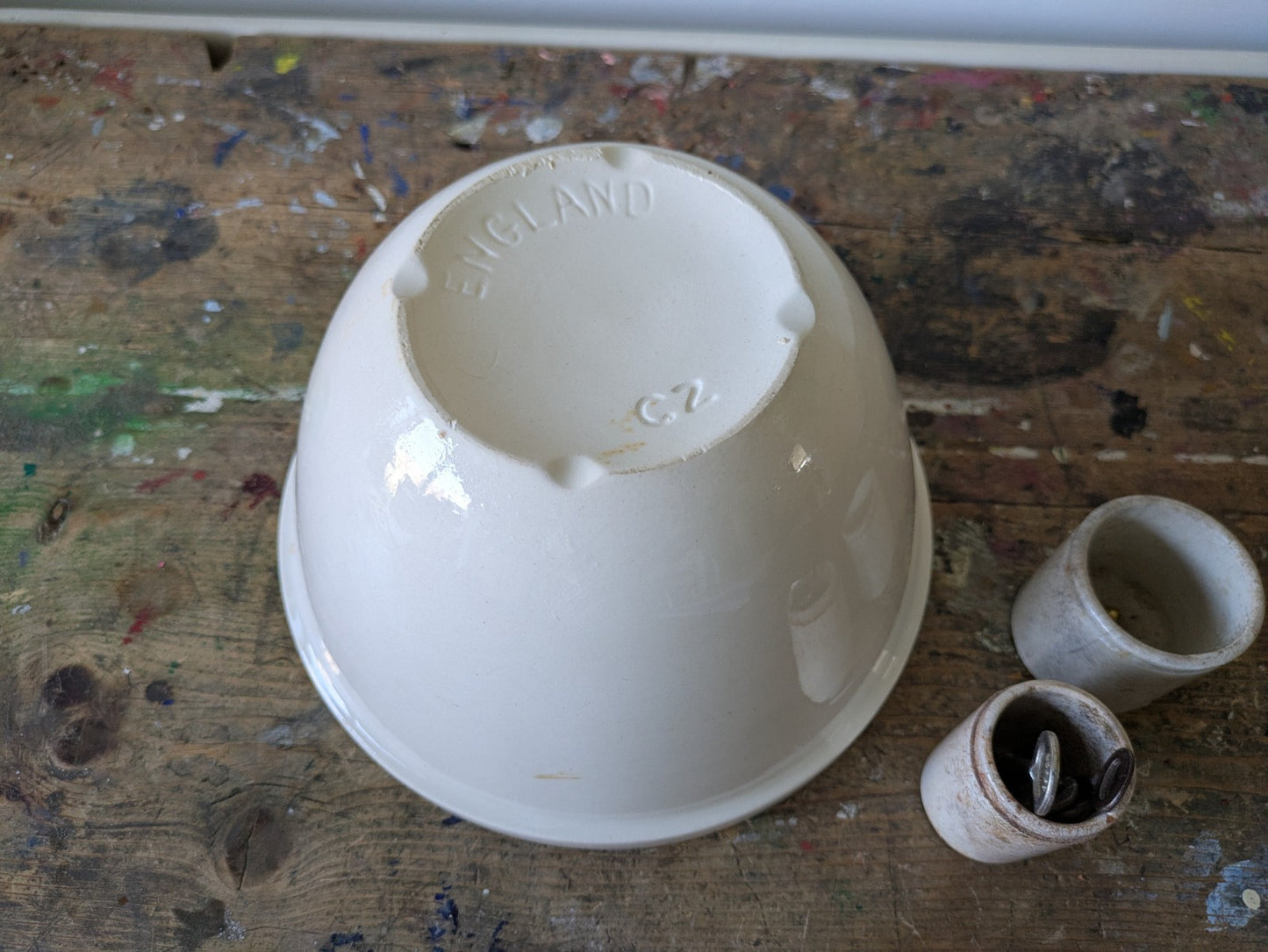 Antique Ironstone Pudding Bowl Kitchenalia Farmhouse Kitchen Pudding VTG Mixing