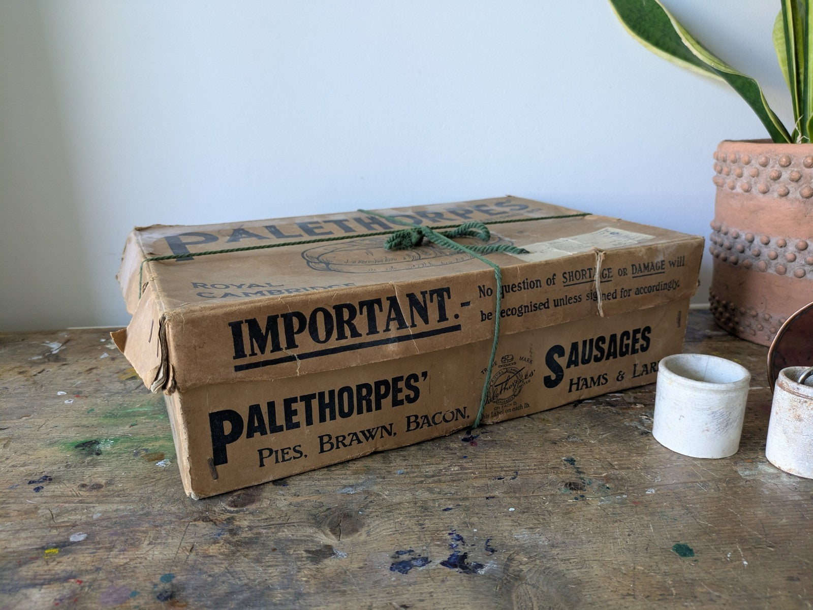 Vtg Palethorpes Sausages Box Butcher Packaging Food Advertising Kitchenalia Prop