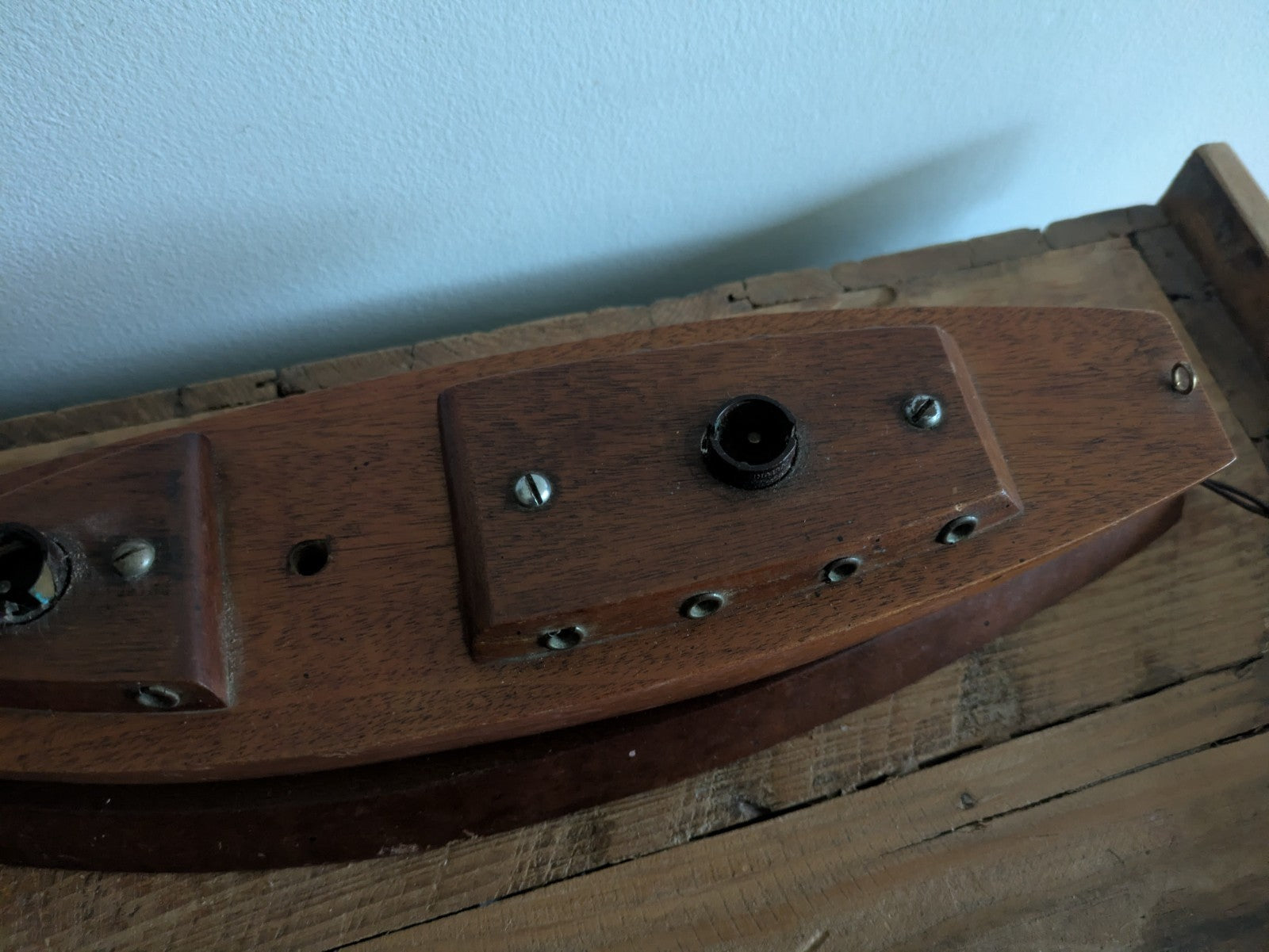 1960s Wooden Boat Table Lamp Base Retro Mid Century Teak Prop Rewire Project Vtg