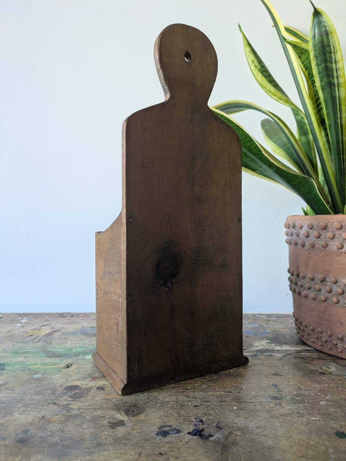 RUSTIC WOODEN COUNTRY HOUSE GOTHIC CHURCH STYLE CANDLE BOX WALL SCONCE VTG STYLE