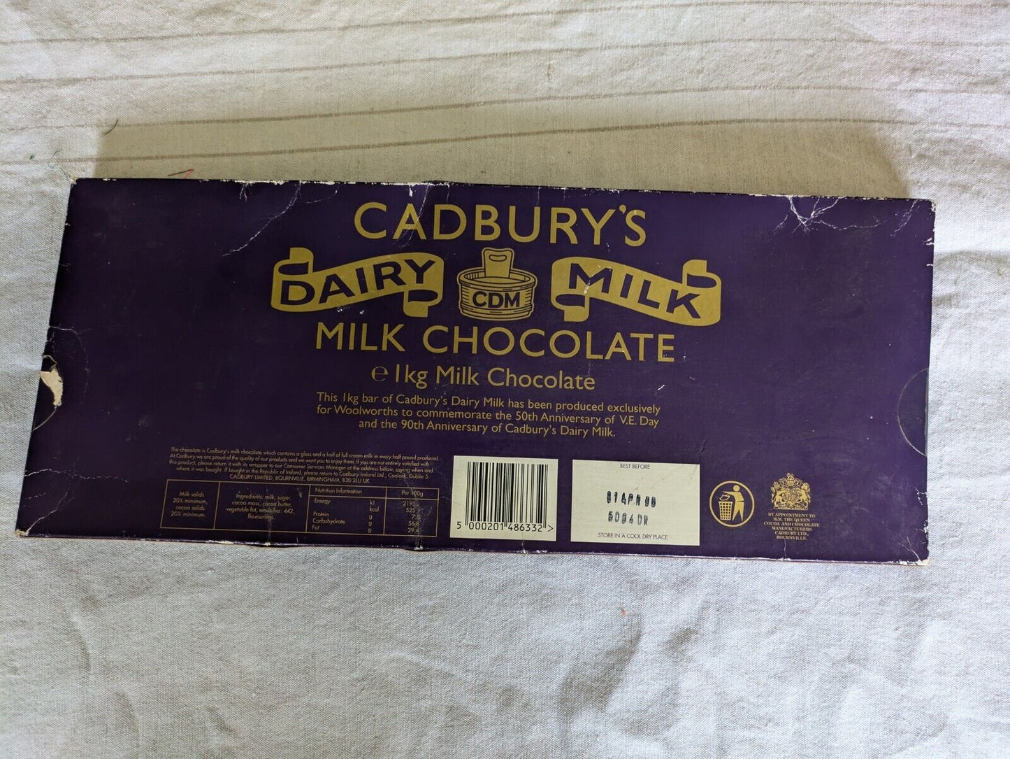 Vintage Cadbury's Milk Chocolate Box 1kg Rare Size 1996 Design Of 1945 Packaging