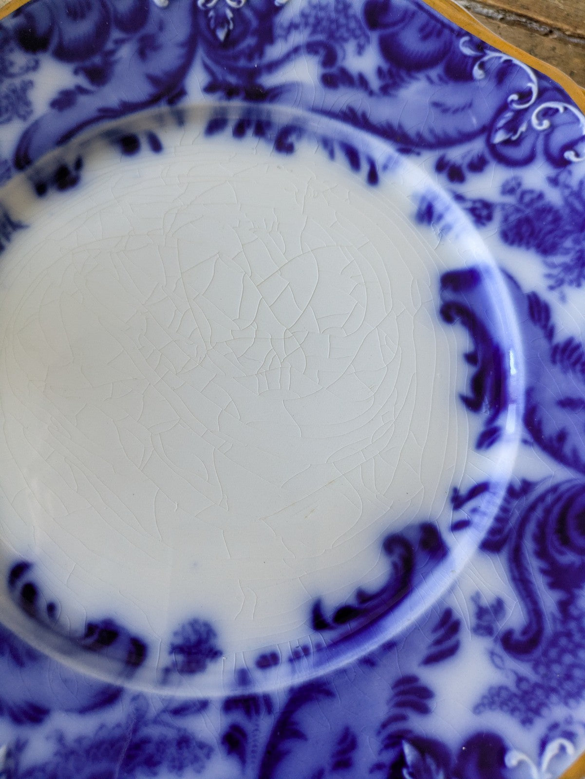 16 Piece Antique Vtg W. H. GRINDLEY Argyle Flow Blue Dinner Dessert Plates Set