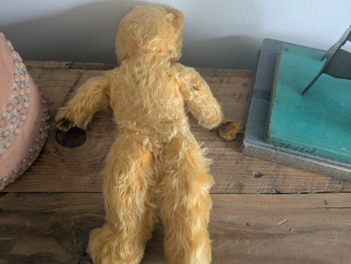 Antique Vintage 1930s Chad Valley English Golden Mohair Teddy Bear 30cm Tlc Old