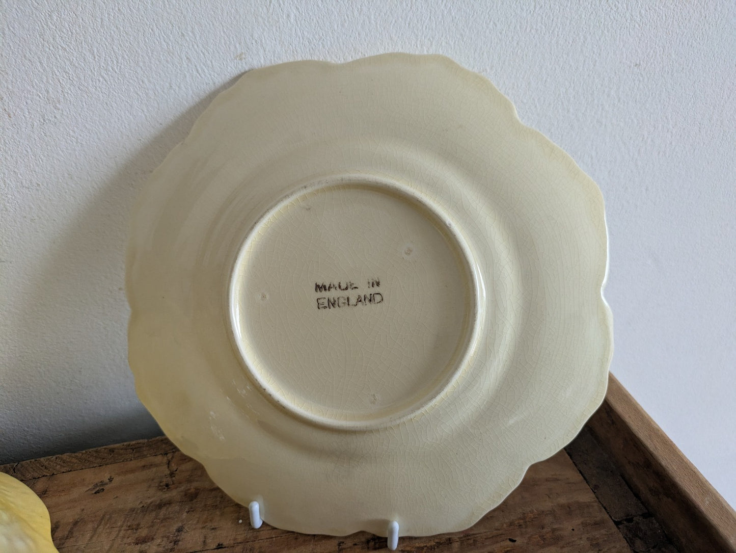 Falcon Ware Yellow Fruit Bowl Leaf Plate Painted Fruits Spring Art Deco Sieve