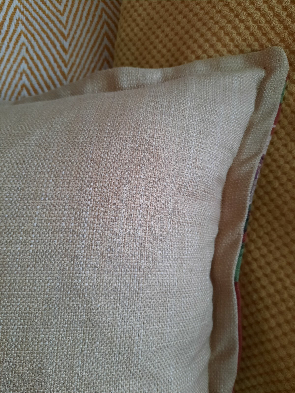Vintage Sanderson Floral LINEN Cushion Cover inner Square 50cm sq feather pink