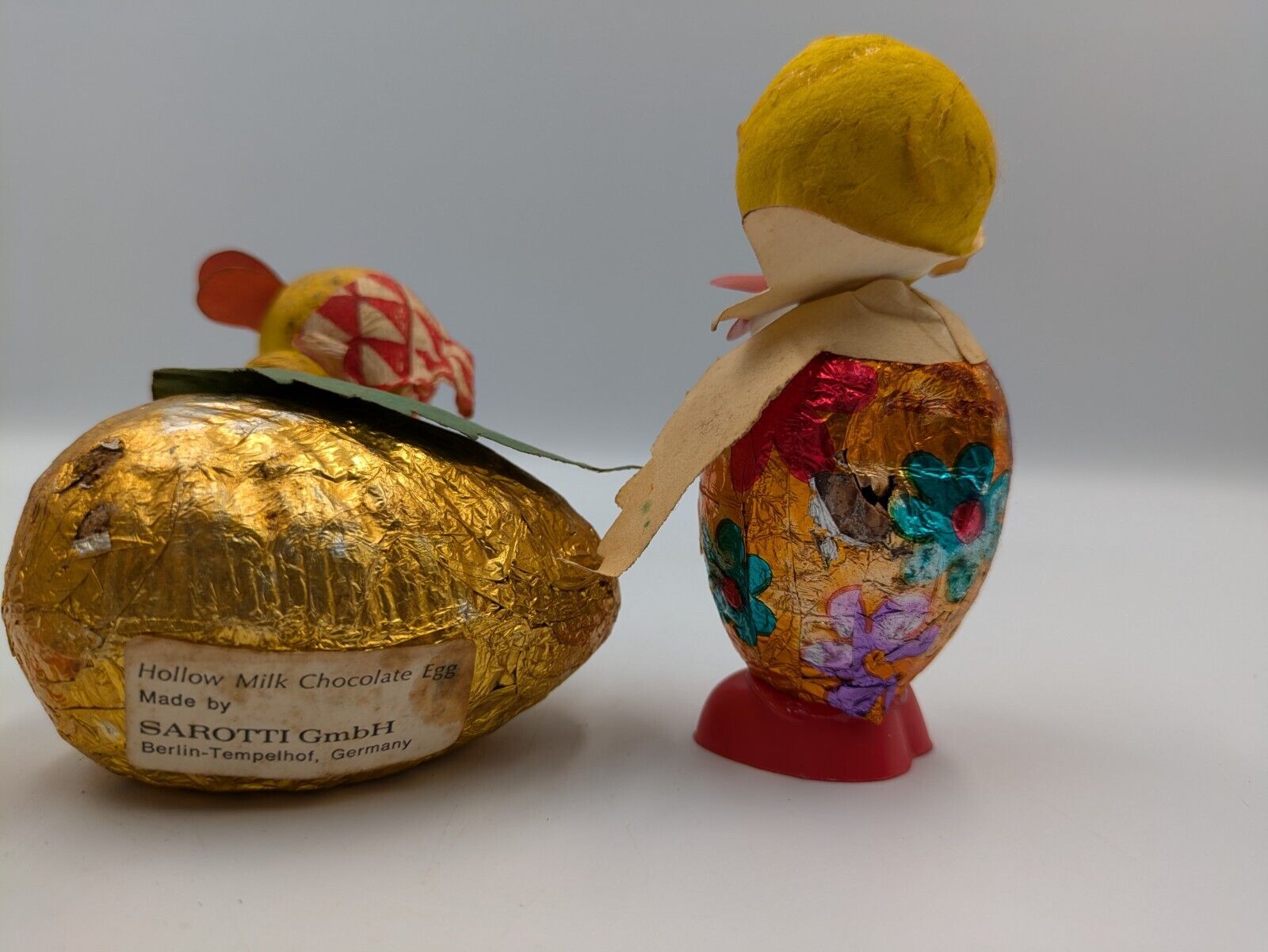 4x Vtg Chocolate Confectionary Shop Display Sarotti Chick Easter Bird Parrot Old