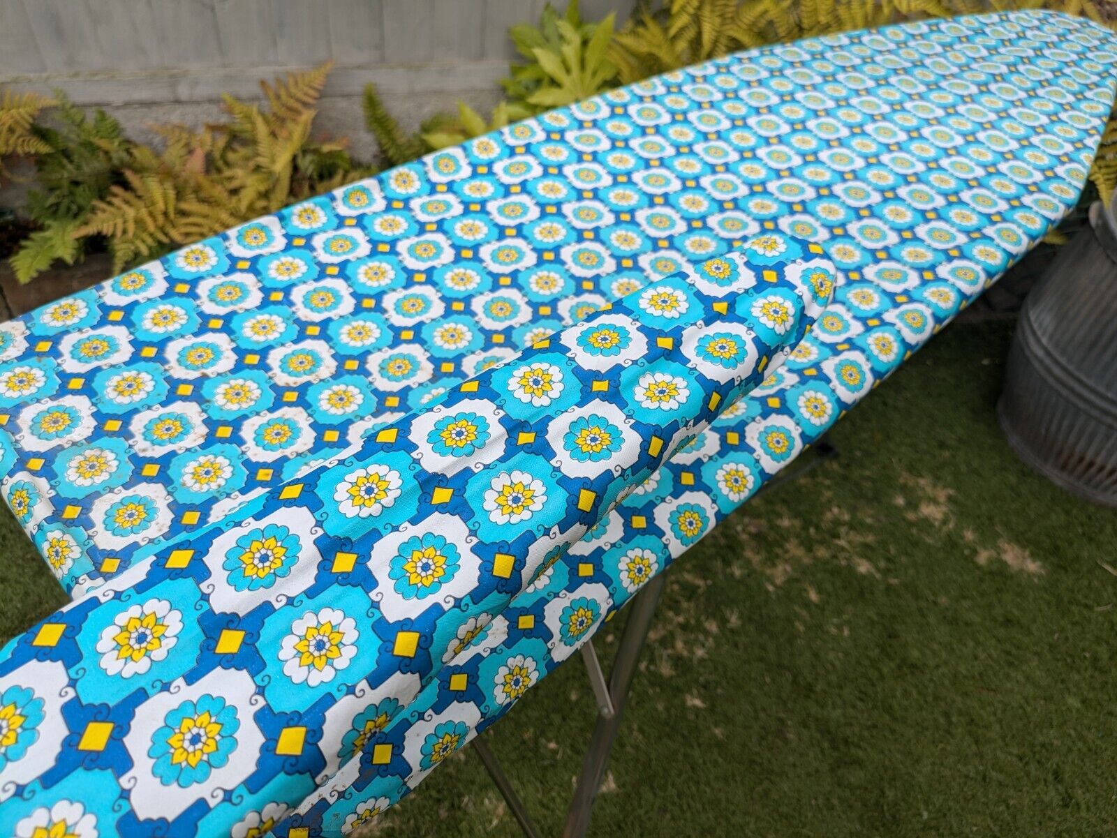 Rare 1950s French Libellule Vintage Ironing Board with Sleeve Retro Atomic Prop 