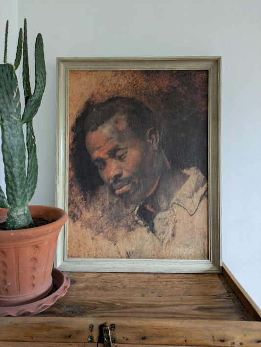 1960s Vtg Retro Head Of A Negro Sir Peter Paul Rubens Framed Print Picture
