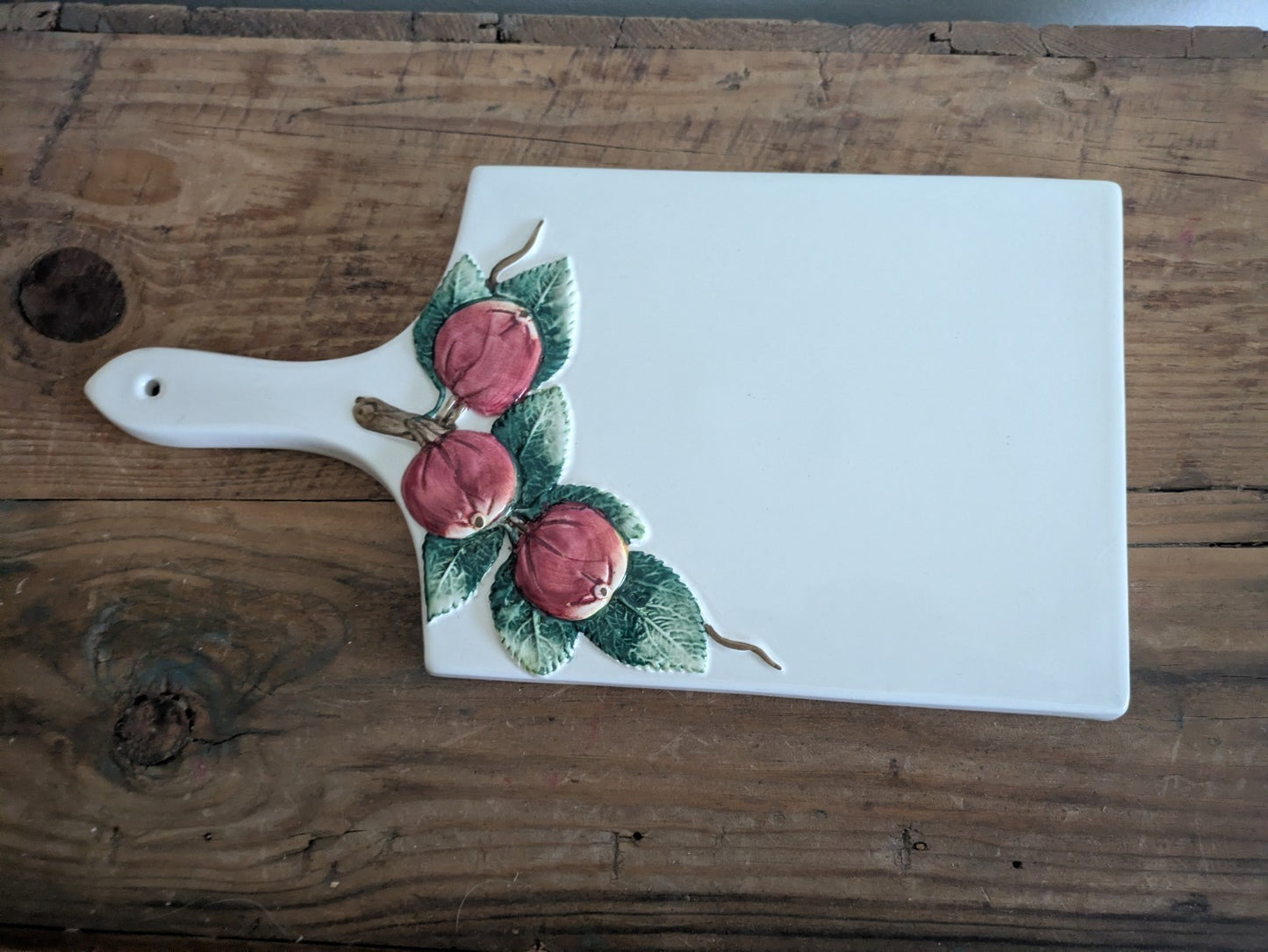 Made Italy Bassano Ceramic Cutting Chopping Board Wall Decor Kitchen Vtg Apples