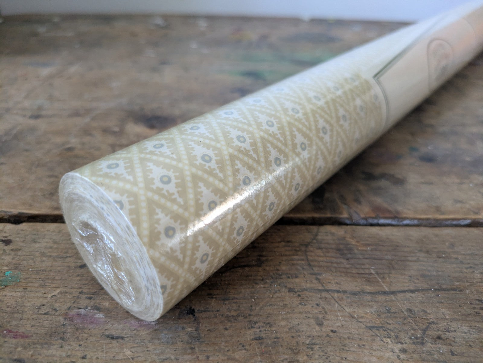 1x Vintage Laura Ashley Wallpaper Gold Diamond Pattern | 1982 | 059139 Sealed