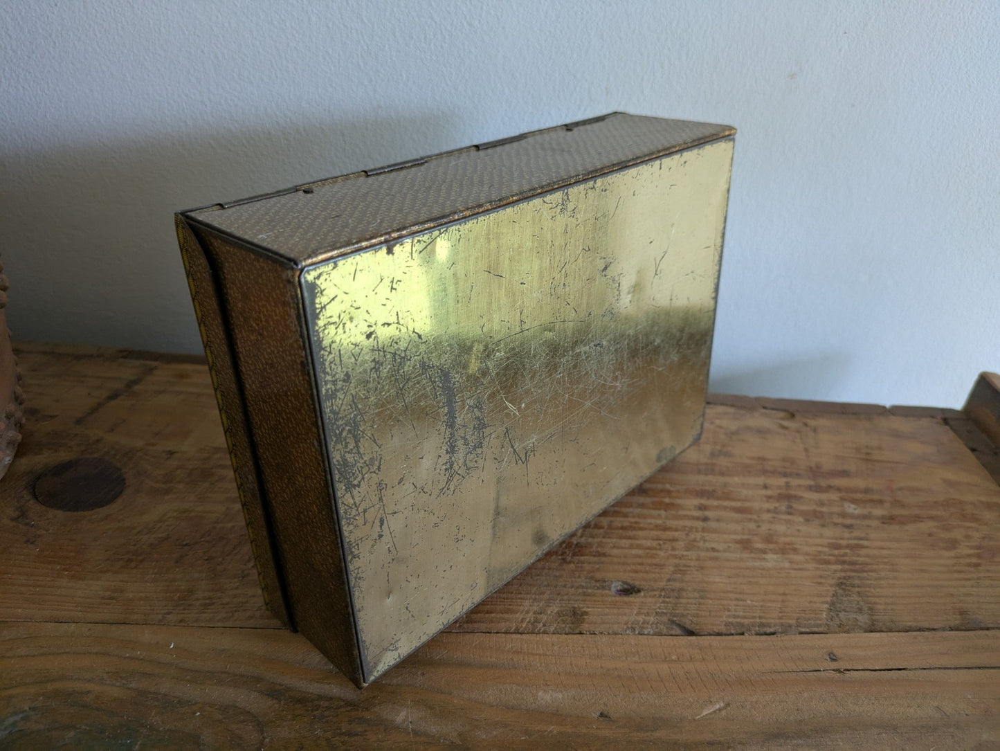 George Bassett Confectioners Workbox Tin c.1930-40 Sewing Storage Tin Gift VTG 