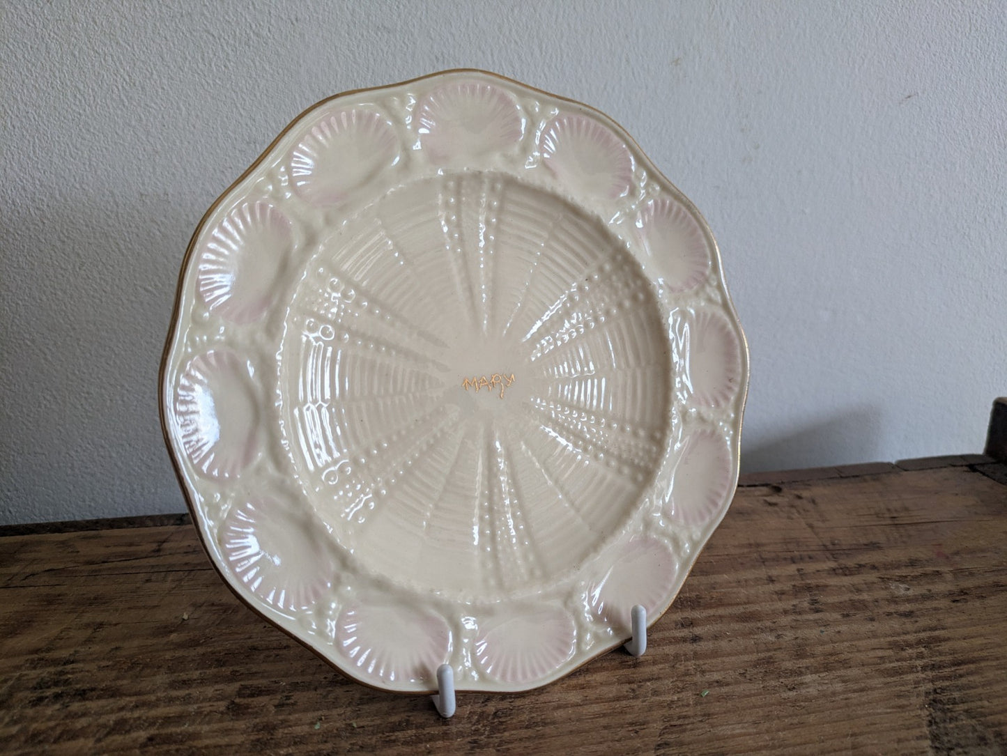 BELLEEK SHELL Bread & Butter 6.5" diameter Plate Dish Ireland Mary Rare China
