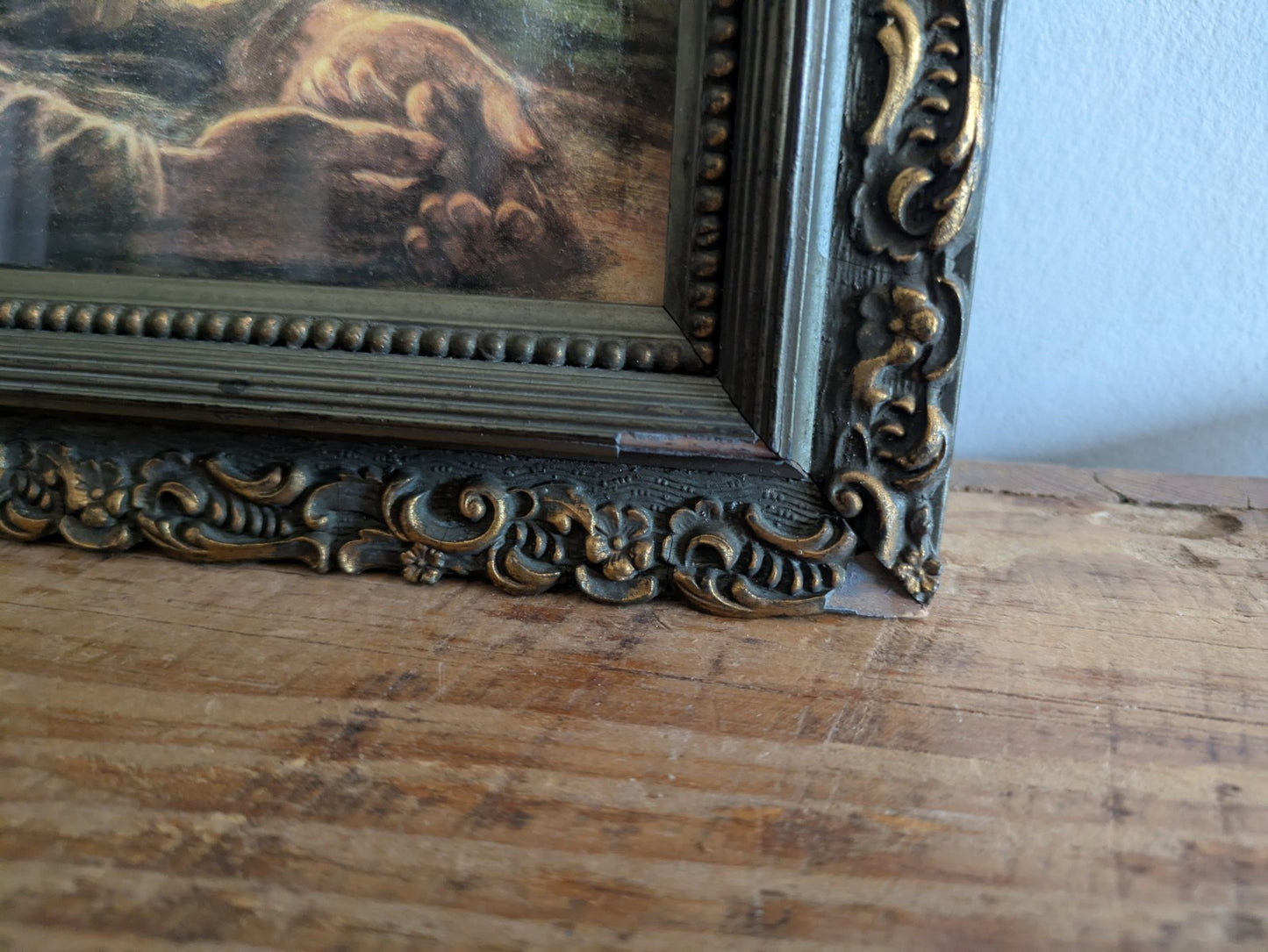 Antique Frame With Rossetti Beata Beatrix Print Pre-Raphaelite Dante Art VTG Old