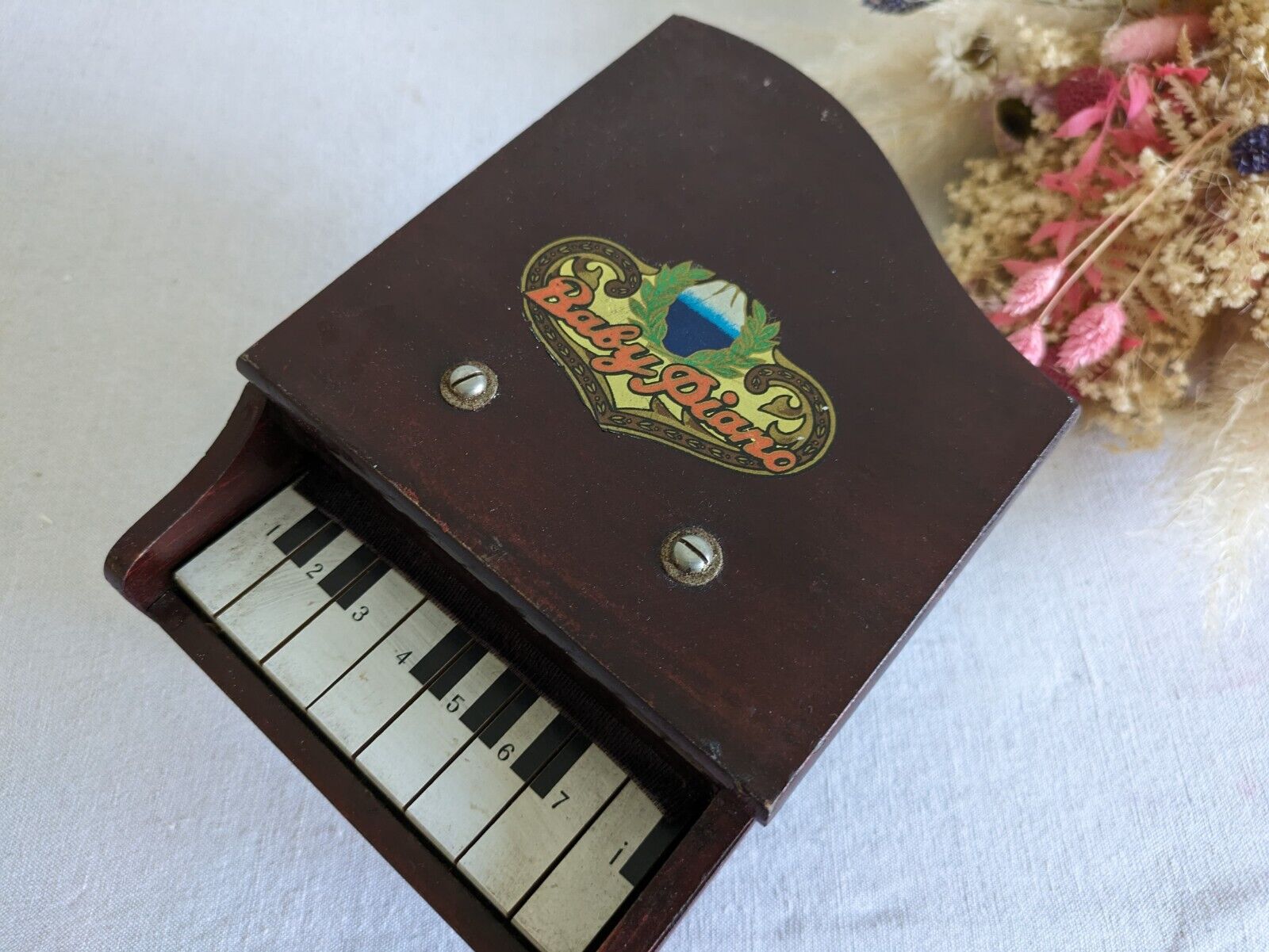 VINTAGE CHILDRENS TOY 'GRAND BABY PIANO' c1930s RETRO MUSIC PLAY SMALL ANTIQUE 