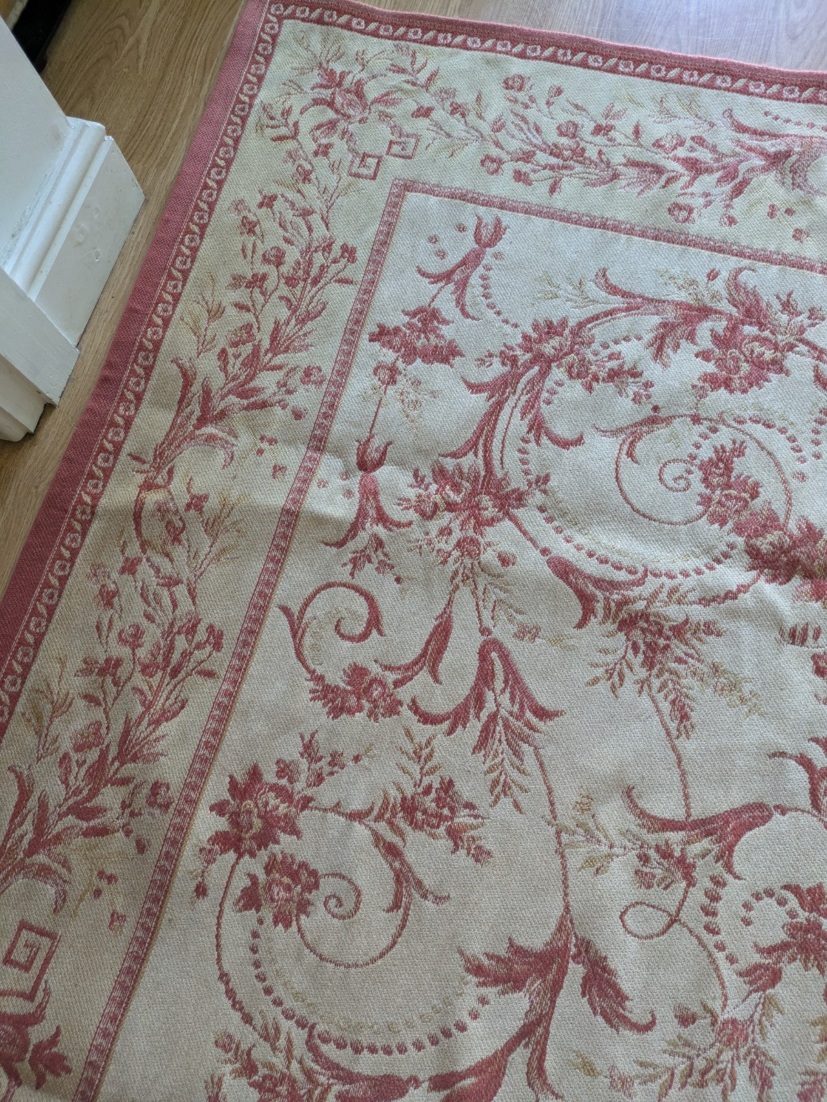 Laura Ashley Malmaison Rug Cream Red Vintage Traditional (234x165cm) Terracotta 