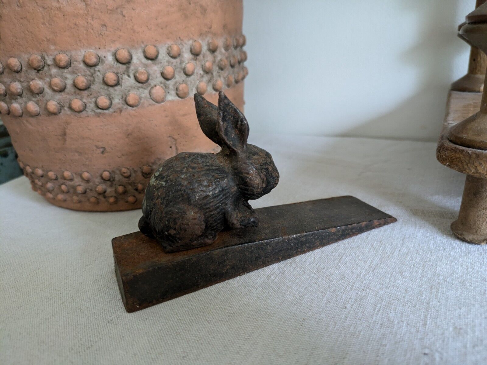 Rabbit Heavy Metal Doorstopper Heavy Door Wedge Shabby Bunny Stopper Stop Black