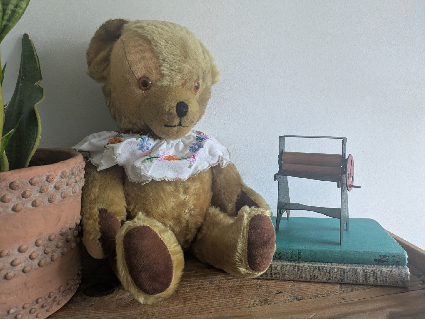 XL Vintage Antique Mohair Teddy Bear Working Growler Bell Tilt Toy Jointed Rare