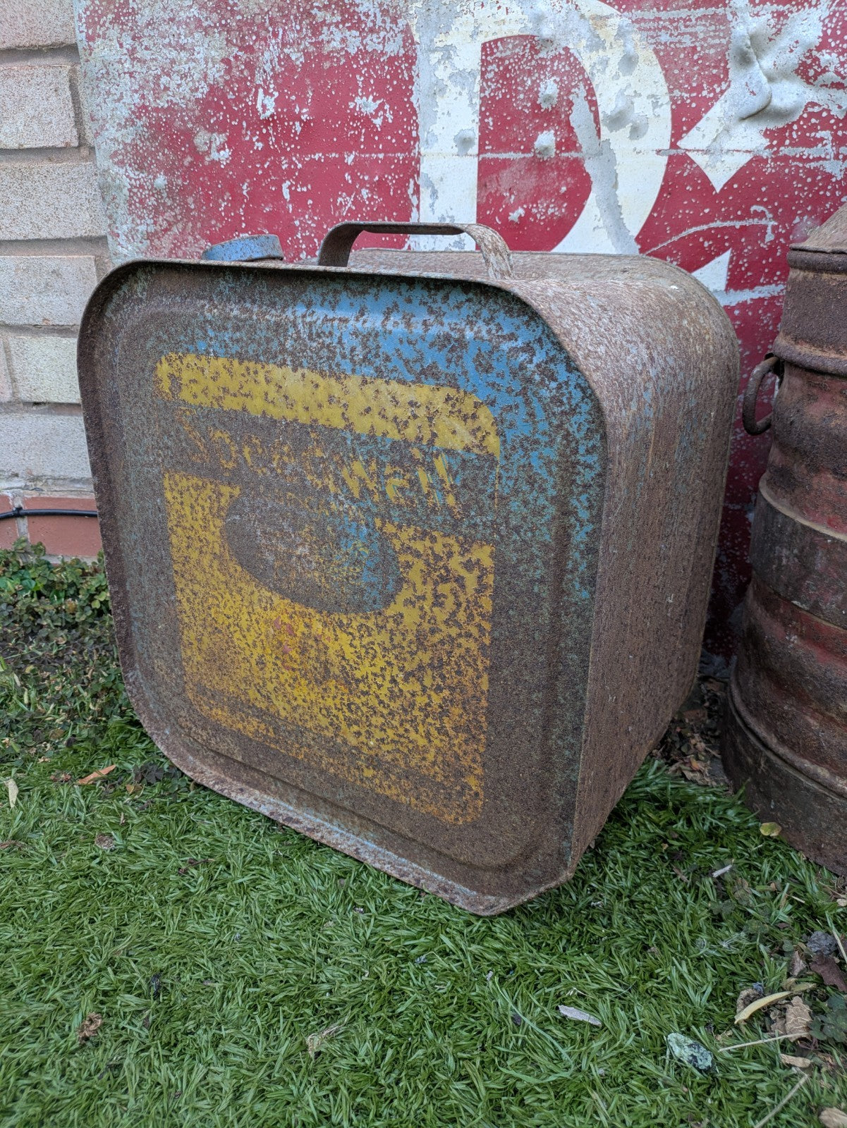 1930s Speedwell Motor Oil Can Drum Rare Antique Display Decor Garage Mancave USA