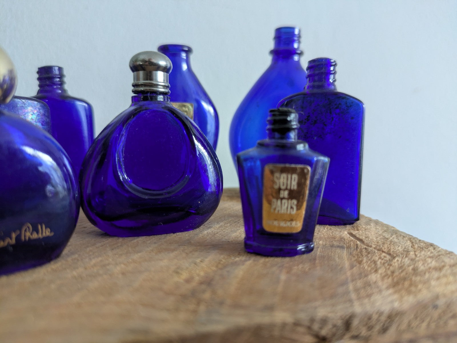 8x Niki de Saint Phalle Perfume Bottle Vtg Cobalt Blue Bourjois Soir de Paris 