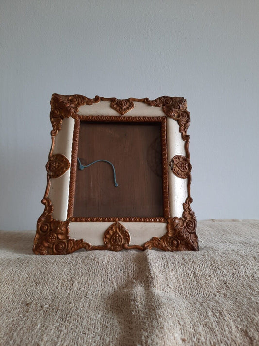 Baroque Rococo Ornate Antique Vintage Picture Frame glass free standing gilt old
