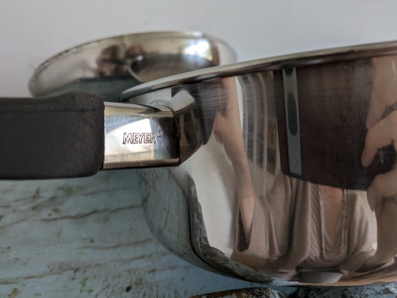 Vintage Retro Meyer Stainless Steel Cookware Stock Pot Saucepan w/lid Prop Old