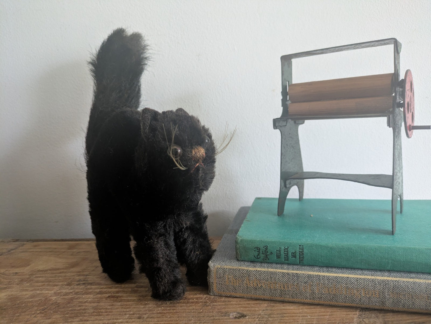 Vintage Steiff Scaredy Black Tom Cat Halloween Angry Mohair Kitten Farnell Back